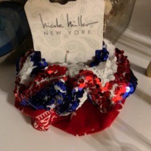 Nicole Miller 2 patriotic scrunchies